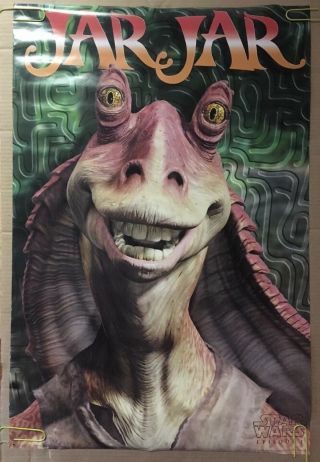 Star Wars Vintage Movie Poster Pin - Up Jar Jar Lucasfilm 1999 Episode1