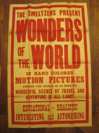 Wonders Of The World - 1sheet Movie Poster - Silent Colored Film