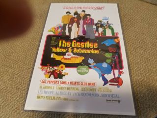 Yellow Submarine The Beatles Psychedelic 1968 1 - Sheet Movie Poster