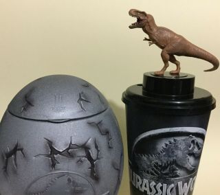 Jurassic World 2015 Dinosaur Egg Popcorn Tub,  Topper Cup T Rex No DVD Blu Ray 3
