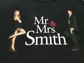Vtg Mr & Mrs Smith 2005 Movie Promo T Shirt Xl Brad Pitt Angelina Jolie