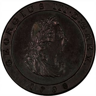 Isle Of Man 1798 1/2 Penny Glossy About Unc