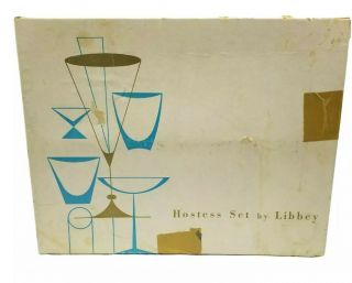 Vintage Mid Century Libbey Golden Foliage Glasses Hostess Set 10oz Set Of 8 Usa
