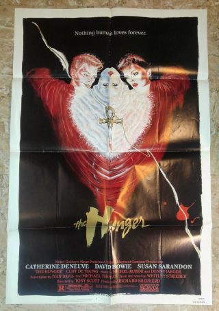 1983 The Hunger 27x41 1 - Sh Movie Poster Fn 6.  0 Catherine Deneuve,  David Bowie