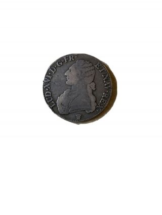 Silver French Ecu Coin King Louis Xvi 1790
