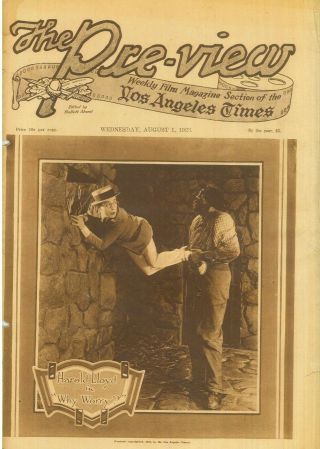 Harold Lloyd Edna Murphy Buster Keaton Mack Sennett Paramount August 1 1923 B21