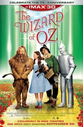 The Wizard Of Oz Movie Poster 75th Ann.  Bus Stop Huge 3x5 Feet Imax Rerelease