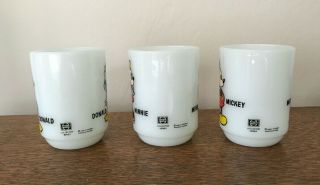 3 VTG Anchor Hocking FireKing Pepsi Mickey Mouse,  Minnie Mouse,  Donald Duck Mugs 3