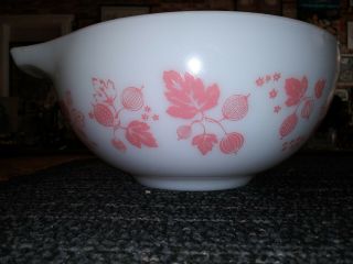 Vintage Pyrex 443 Pink Gooseberry 2 1/2 QT Cinderella Mixing Bowl 3