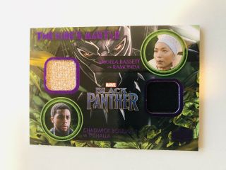 Black Panther Marvel Movie Rare Boseman And Bassett Double Memorbilia Insert