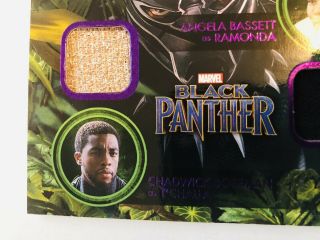 Black Panther Marvel Movie Rare Boseman And Bassett Double Memorbilia Insert 3