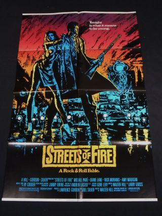 Streets Of Fire 1984 Michael Pare Diane Lane One Sheet Near
