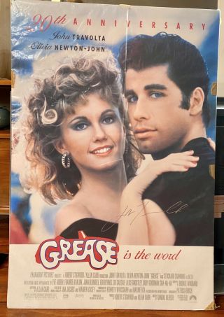 Travolta Autographed Grease Movie Poster 27x40 20th Anniversary Signed