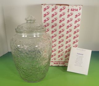 Princess House Fantasia 5214 Large Crystal Canister With Lid 7 - 5/8 Inch
