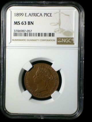 British East Africa Protectorate 1899 Pice Ngc Ms - 63 Tops Pops Finest Known