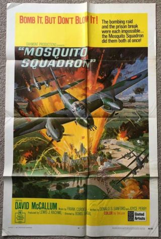 David Mccallum Suzanne Neve Wwii Bombers Art Mosquito Squadron Movie Poster 2793