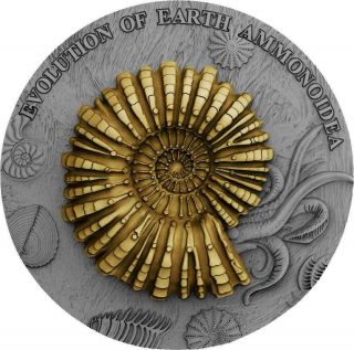 Niue 2018 $2 Evolution Of Earth Ammonoidea 2 Oz High Relief Silver Coin