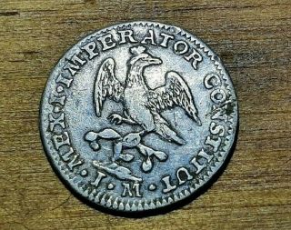 Mexican Empire Silver Coin 1/2 Real Iturbide Very Rare Sharp Details Xf 1823
