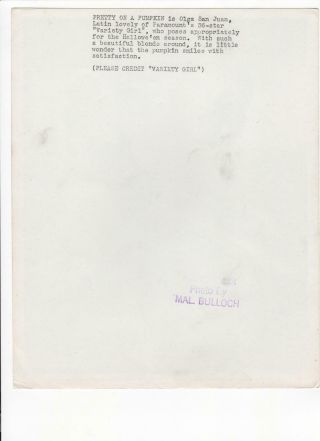 OLGA SAN JUAN CHEESECAKE SEXY LEGS PRE - CODE 1947 MAL BULLOCH ORIG Photo 45 2