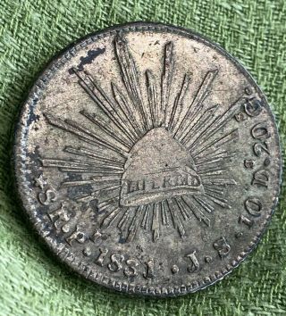 1831 Pi Js Mexico 8 Reales San Luis Potosi Silver Coin Scarce Date