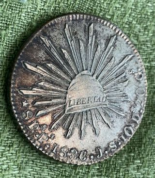 1836 Pi Js Mexico 8 Reales San Luis Potosi Silver Coin
