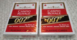 Cartamundi James Bond 007 Casino Royale Playing Cards 2 Decks Red,  Black