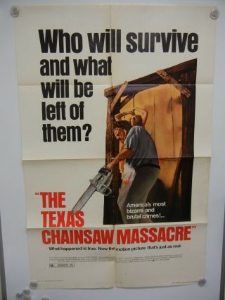 The Texas Chainsaw Massacre (line Cinema,  R - 1980 Movie Poster 27x41
