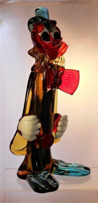 Large Heavy Vintage Murano Italian Art Glass Clown Perfect Present 2