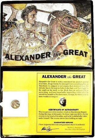The Legacy Of Alexander The Great Silver Drachm Coin & Album,  Story Certificate