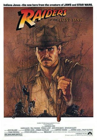 Raiders Of The Lost Ark (1981) Movie Poster Advance Teaser,  Nm,  Rolled