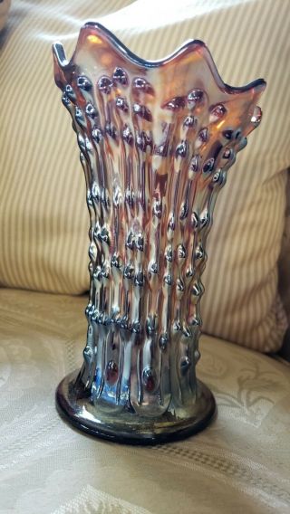 Vintage Carnival Glass Vase Fenton April Showers Vase Iridescent