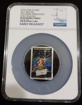 2017 Star Wars The Empire Strikes Back Poster Coin - Early Releases Ngc Pf69