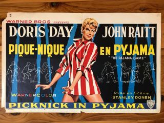 Belgian Movie Poster 14x22: The Pajama Game (1957) Doris Day,  John Rait