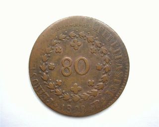 Brazil 1828 - Sp 80 Reis Choice Extremely Fine