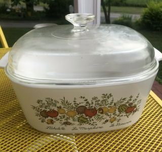Vintage Pyrex Corning Ware Spice Of Life 5 Quart Casserole Dish With Lid A - 5 - B