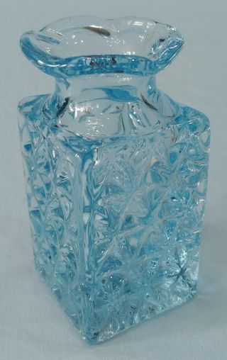 Vintage Imperial Glass Co.  Square Bud Vase Mt.  Vernon Aka Diamond Block