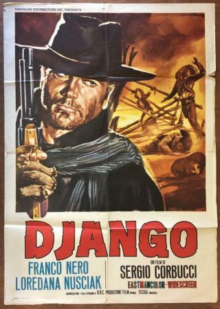 Franco Nero With Gun Loredana Nusciak Spaghetti Western Django Movie Poster 2698