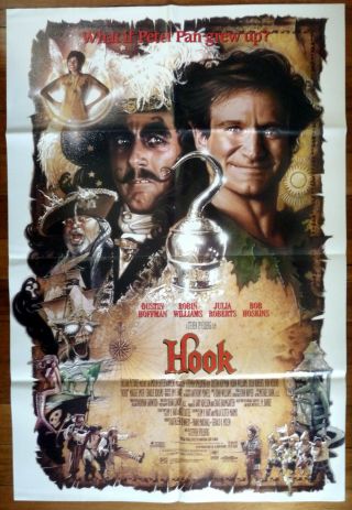 Hook 1991 Australian One Sheet Movie Poster Hoffman,  Robin Williams