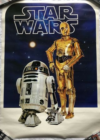 Rare Vintage 1977 Star Wars R2 - D2 & C - 3po Seidemann Poster 28x20