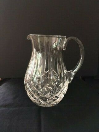 Waterford Crystal Lismore Pitcher 8.  5 Inches Tall -