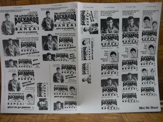THE ADVENTURES OF BUCKAROO BANZAI Movie Mini Ad Sheet Vintage Advertising Poster 2