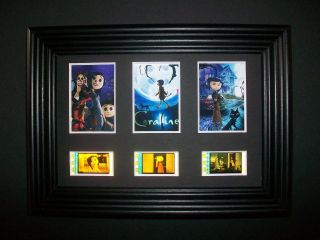 Coraline Framed Trio Movie Film Cell Memorabilia - Compliments Dvd Poster