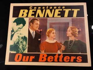 Constance Bennett 1933 Lobby Card Our Betters