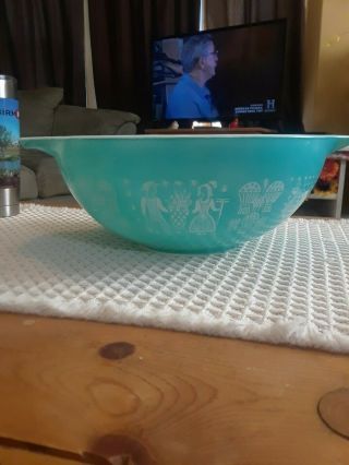 Vintage Pyrex Aqua Blue Amish Butterprint Cinderella Mixing Bowls 444 4qt