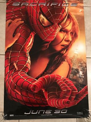Spider - Man 2 Sacrifice Movie Poster Double Sided 27x40 Toby Maguire Nyc