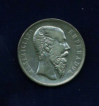 Mexico Empire Of Maximilian 1866 - Mo 50 Centavos Silver Coin,  Vf/xf