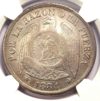 1894 Guatemala Peso 1/2r Counterstrike On Chile Peso - Ngc Au Details