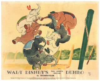 Dumbo British Lobby Card 1941 Walt Disney Classic Circus Elephant Act