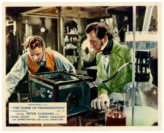 The Curse Of Frankenstein Lobby Card Peter Cushing Hammer Horror 1957