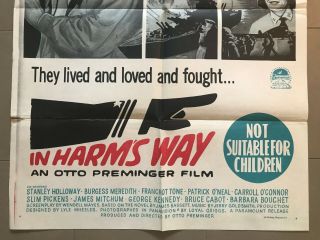 1 - Sheet Poster 27x41: In Harms Way (1965) John Wayne,  Kirk Douglas 2